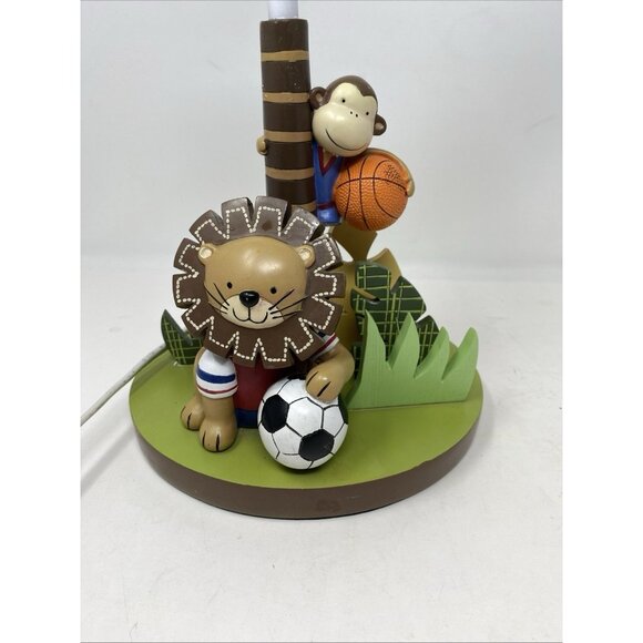 Lamb & Ivy Children’s Nursery Lamp Lion Monkey Soccer Basketball Baby Bedroom - Picture 1 of 10